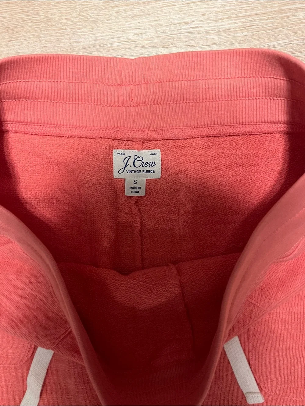 J.Crew Vintage Fleece Heathered Coral Jogger Sweatpants Drawstring Size Small